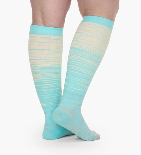 Bas de compression VivaFlow rayés : Soulagement du lipœdème