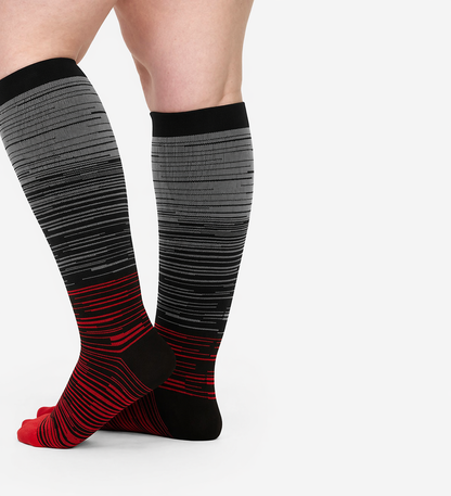 Bas de compression VivaFlow rayés : Soulagement du lipœdème