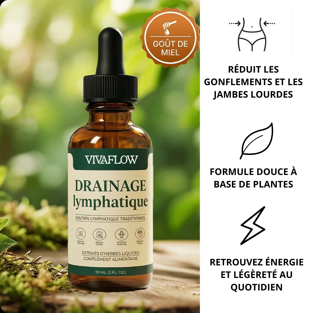 Gouttes Lymphatiques VivaFlow : Aident à réduire la rétention d’eau, les gonflements et les jambes lourdes