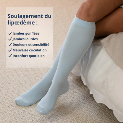 Bas de Compression collection pastel 15-20 mmHg — Jambes Lourdes & Lipœdème